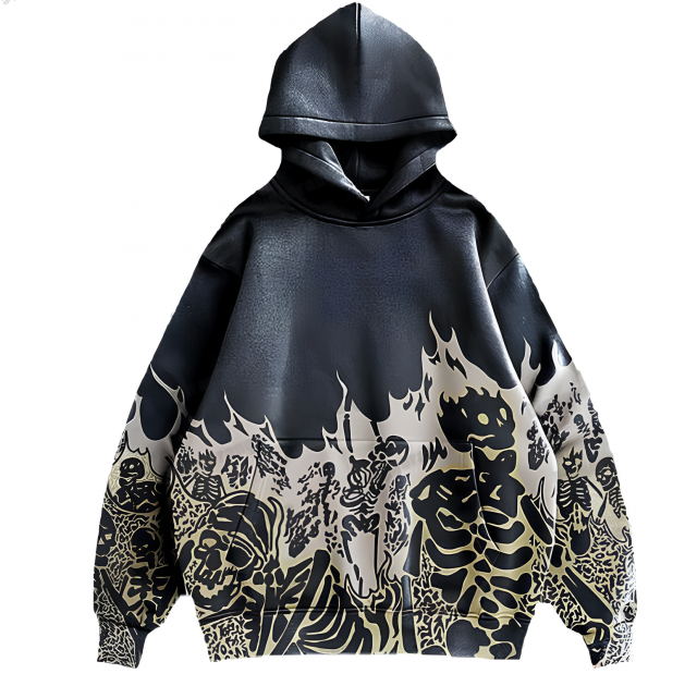HenryBay Fire Skeleton Unisex Sweatshirt Hoodie